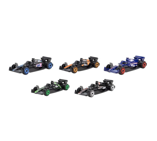 hot wheels jgf58 Набор базовых болидов Формулы 1 (5 шт.)