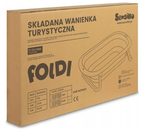 sensillo-20250 Ванночка складная "foldi" серый