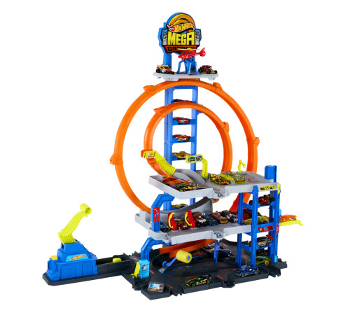 hot wheels jbm74 Игровой набор "Гараж с мега петлей"