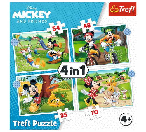 trefl 34604 puzzle 4 în 1 "good day for mickey" (70/54/48/35 el.)