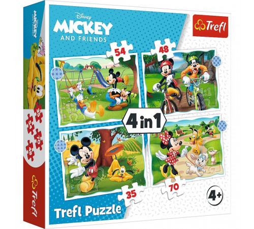  trefl 34604 puzzle 4 în 1 "good day for mickey" (70/54/48/35 el.)