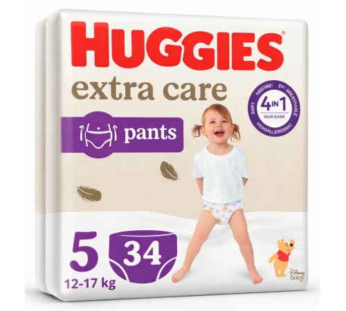  huggies extra care pants Трусики 5 (12-17 кг.) 34 шт.