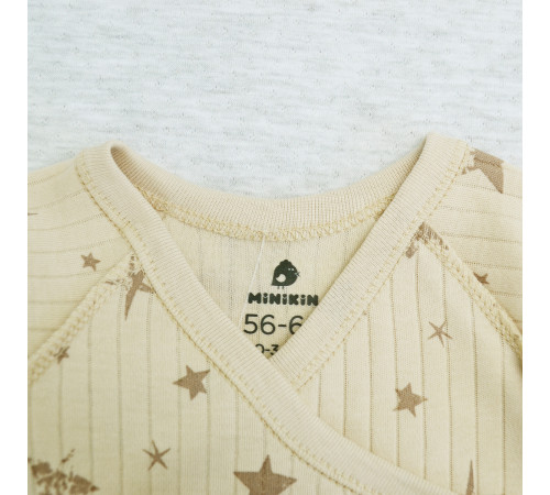 minikin 242130356-62 Набор из 3 ед. растущий "simple" (р.56-62) бежевый звёзды