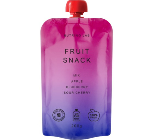 nutrino lab Пюре "fruit snack" Яблоко-черника-вишня (200 гр.)