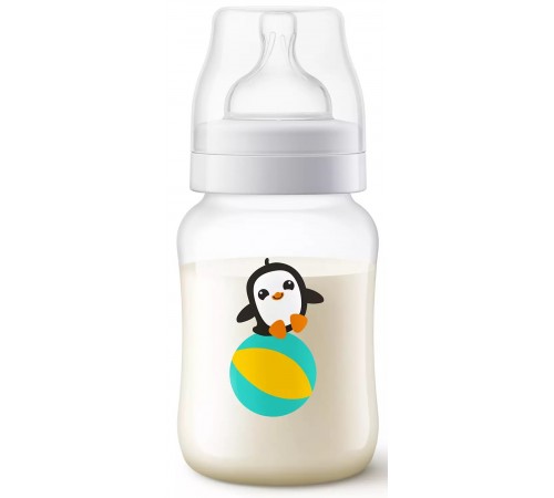  avent scf821/13 sticluta anti-colic "pinguin" 260 ml. (0 +) 1 buc