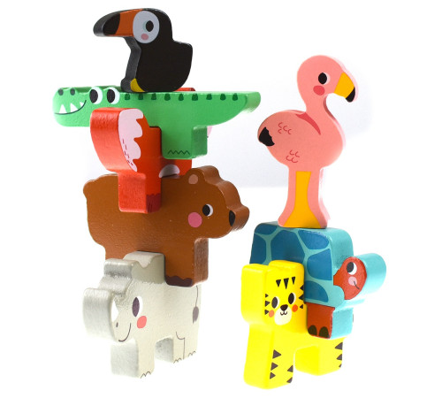tooky toy tk057 cuburi de lemn "animale"