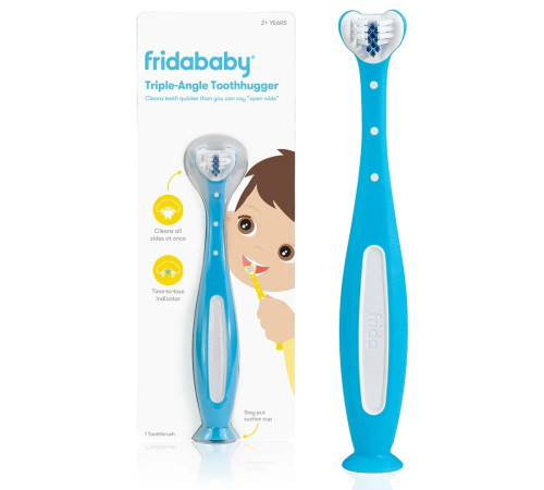  frida baby fri23m periuță de dinți cu trei fețe (2+) albastru