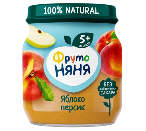 ФрутоНяня piure de mere și piersici 100 gr. (5 luni+)