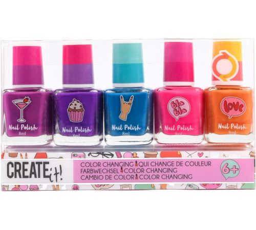 Jucării pentru Copii - Magazin Online de Jucării ieftine in Chisinau Baby-Boom in Moldova Create it 84148 Set de lacuri de unghii care schimbă culoarea (5 buc.)  create it 84148 set de lacuri de unghii care schimbă culoarea (5 buc.)
