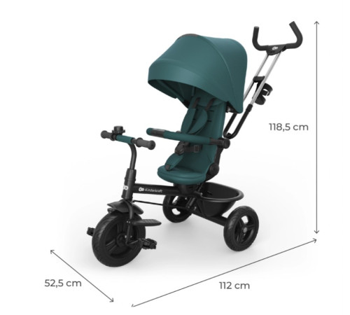 kinderkraft Детский трицикл aston 2 plus (зелёный)