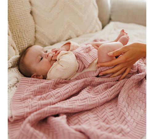 babyono 1647/01 Плед из органического хлопка (75х100 см) розовый