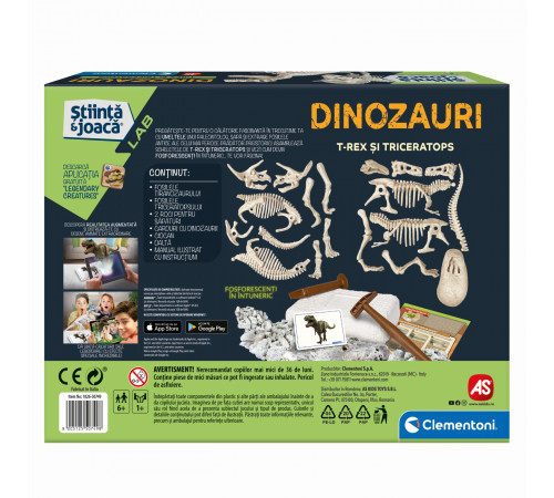 as kids 1026-50749 laboratorul de știință și jocuri "dinozauri t-rex & triceratops" (ro)