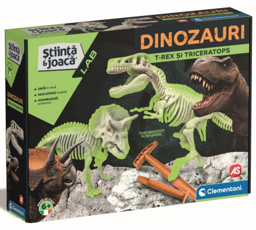 as kids 1026-50749 laboratorul de știință și jocuri "dinozauri t-rex & triceratops" (ro)