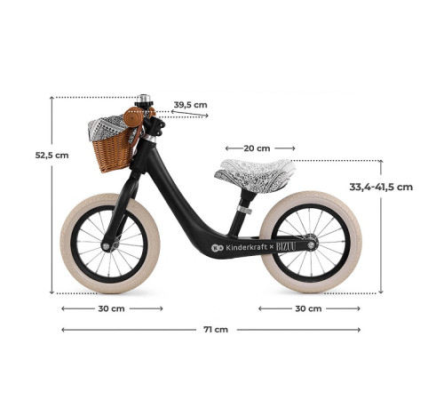 kinderkraft Беговел rapid 2 bizuu чёрный