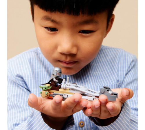 lego star wars 75436 constructor "motocicleta rapidă a lui mandalorian și grogu" (58 el.)