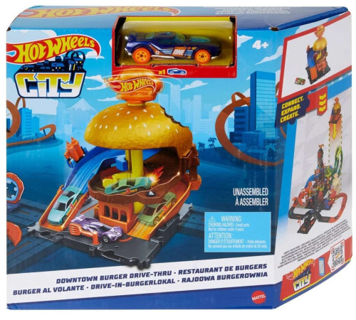  hot wheels hdr26 set de joc "city downtown  burger drive-thru"