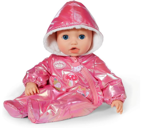 zapf creation 709597 salopetă de iarnă baby annabell roz metalizat (43 cm)