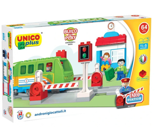 Детский магазин в Кишиневе в Молдове androni 8541-0002 Конструктор unicoplus "Железная дорога" (61 дет.)