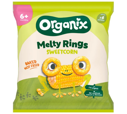  organix gustări bio in porumb dulce cu branza (7 luni+) 20 gr.