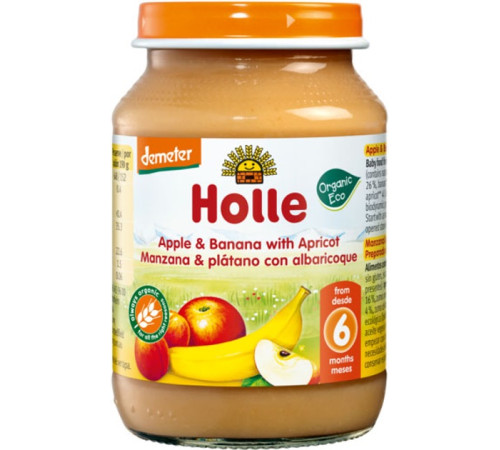 Питание и аксесcуары в Молдове Holle Bio Organic Пюре яблоко, банан и абрикос (6 м+) 190 гр. Питание и аксесcуары в Молдове holle bio organic Пюре яблоко, банан и абрикос (6 м+) 190 гр.