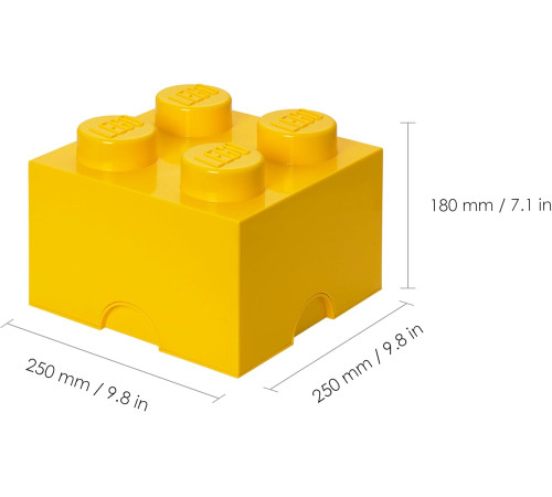 lego Контейнер для хранения storage brick 4 (25 x 25x18 cм) жёлтый