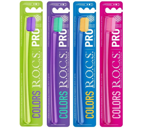  r.o.c.s. Зубная щетка "pro colors" средняя ( в асс.) 731040