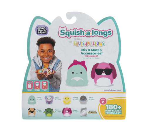 squishmallows sqal0021 set de 8 figurine "squish-a-longs" (2,5 cm.) 