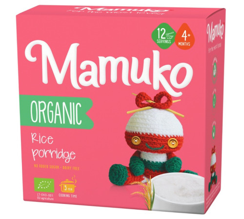  mamuko terci organic fara lapte de orez (4 luni+) 200 g.