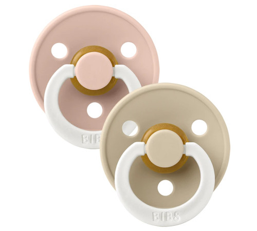 bibs suzeta rotunda din latex blush & vanilla glow (0-6 luni) 2 buc.