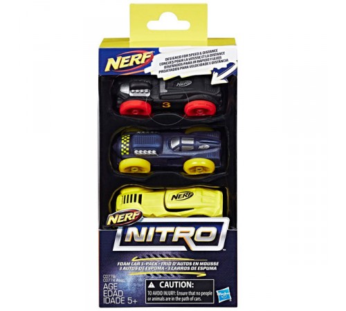 nerf c0774 set de 3 mașini "nitro" în sort.