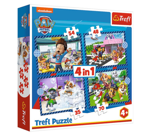  trefl 34650 Пазлы 4 в 1 "Щенячий Патруль" (35/48/54/70 эл.)