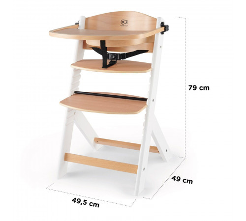 kinderkraft Стульчик для кормления enock белый/дерево
