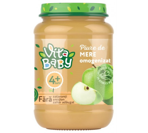 Детское питание в Молдове vita baby Пюре яблоко 180 гр. (4 м +)