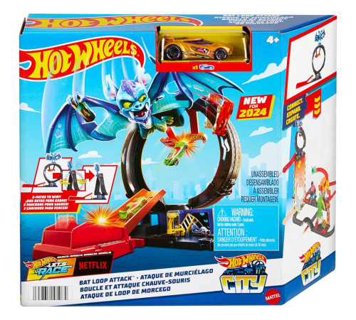 hot wheels htn78 set de joc "city bat loop attack"