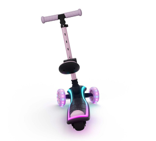 kinderkraft trotinetă 2 &icirc;n 1 raket up cu lumini led (roz)