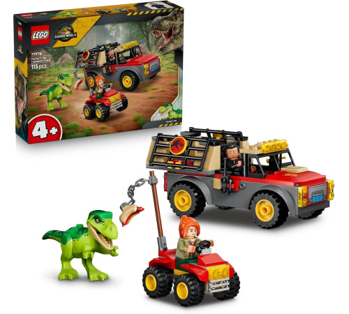 lego jurassic world 77978 constructor "camionetă de transport pentru un t&acirc;năr t. rex" (115 el.)