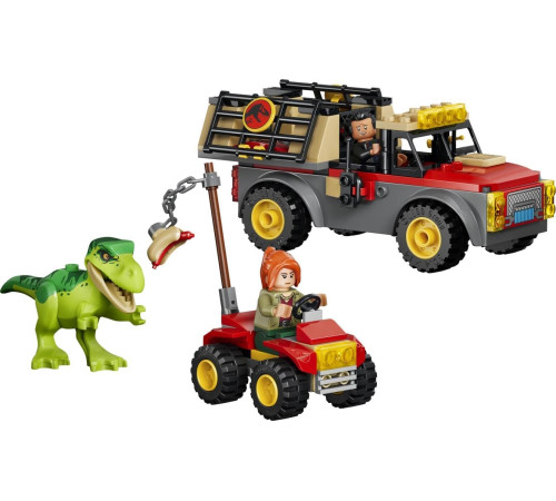 lego jurassic world 77978 constructor "camionetă de transport pentru un t&acirc;năr t. rex" (115 el.)