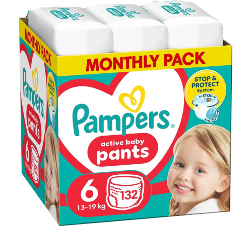 pampers pants 6 (15+ kg.) 132 buc.