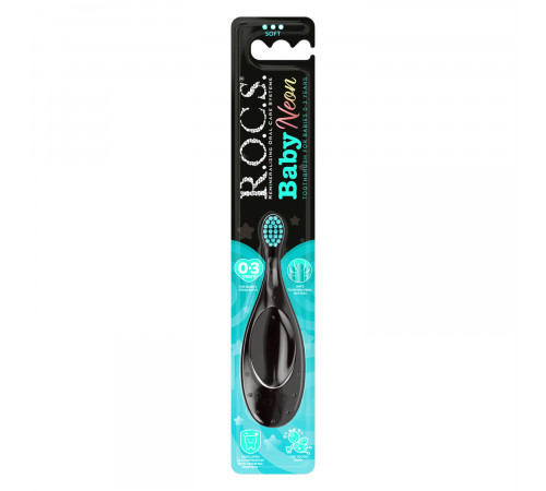 r.o.c.s. periuță de dinți pentru bebelusi "baby neon" (0-3) 730807
