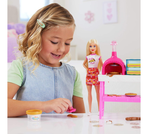 barbie jmk21 set de joacă cu păpușă "pizzerie  cu accesorii"
