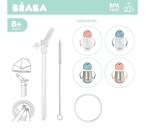beaba set de accesorii pentru biberoane cu pai b800928