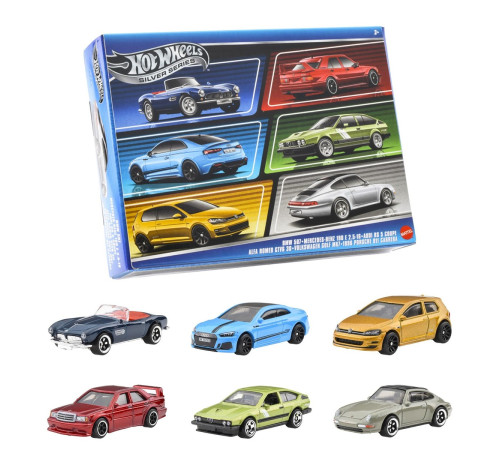 hot wheels jby79 Набор автомоделей silver "Дорогами Европы" (1:64)