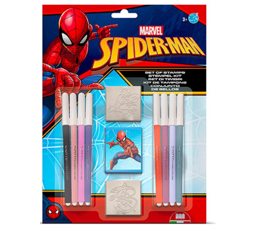 Multiprint 26817 Набор из 8 фломастеров с 2 штампами "Spiderman"  multiprint 26817 Набор из 8 фломастеров с 2 штампами "spiderman"