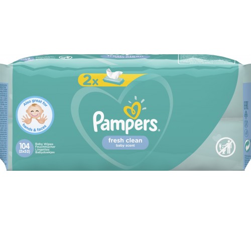 Pampers Влажные салфетки Fresh Clean 104 шт. (2x52) pampers Влажные салфетки fresh clean 104 шт. (2x52)