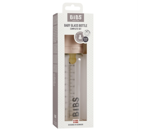 bibs biberon din sticlă (225 ml) blush