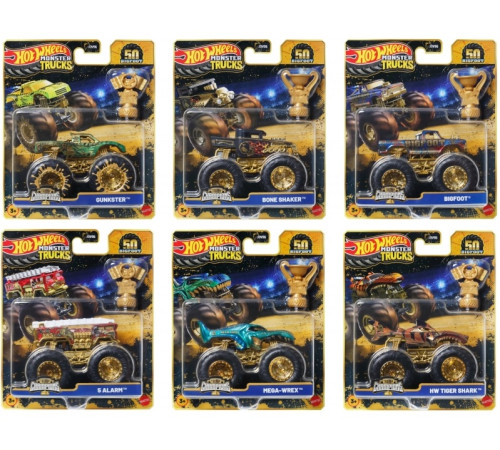 hot wheels jdv96 Машина "monster trucks" серии "bigfoot - Чемпион с кубком (в асс.)