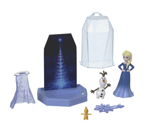 disney princess hrn77 set surpriza cu papusa frozen snow color reveal "prin gheață"