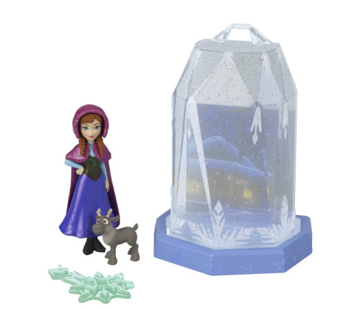 disney princess hrn77 set surpriza cu papusa frozen snow color reveal "prin gheață"