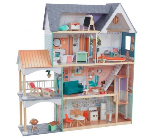  kidkraft 65987 Домик для кукол dahlia mansion dollhouse with ez kraft assembly