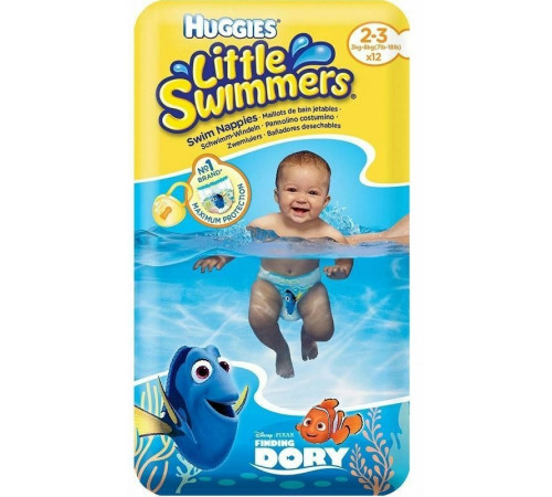 huggies little swimmers Трусики для плавания 2-3  (3-8 кг.) 12 шт.